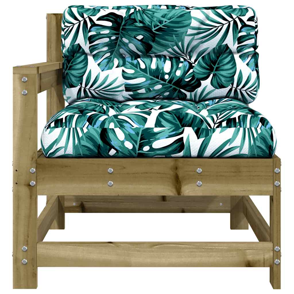 Garden Chairs with Cushions 2 pcs Pressure Treated Pine Wood