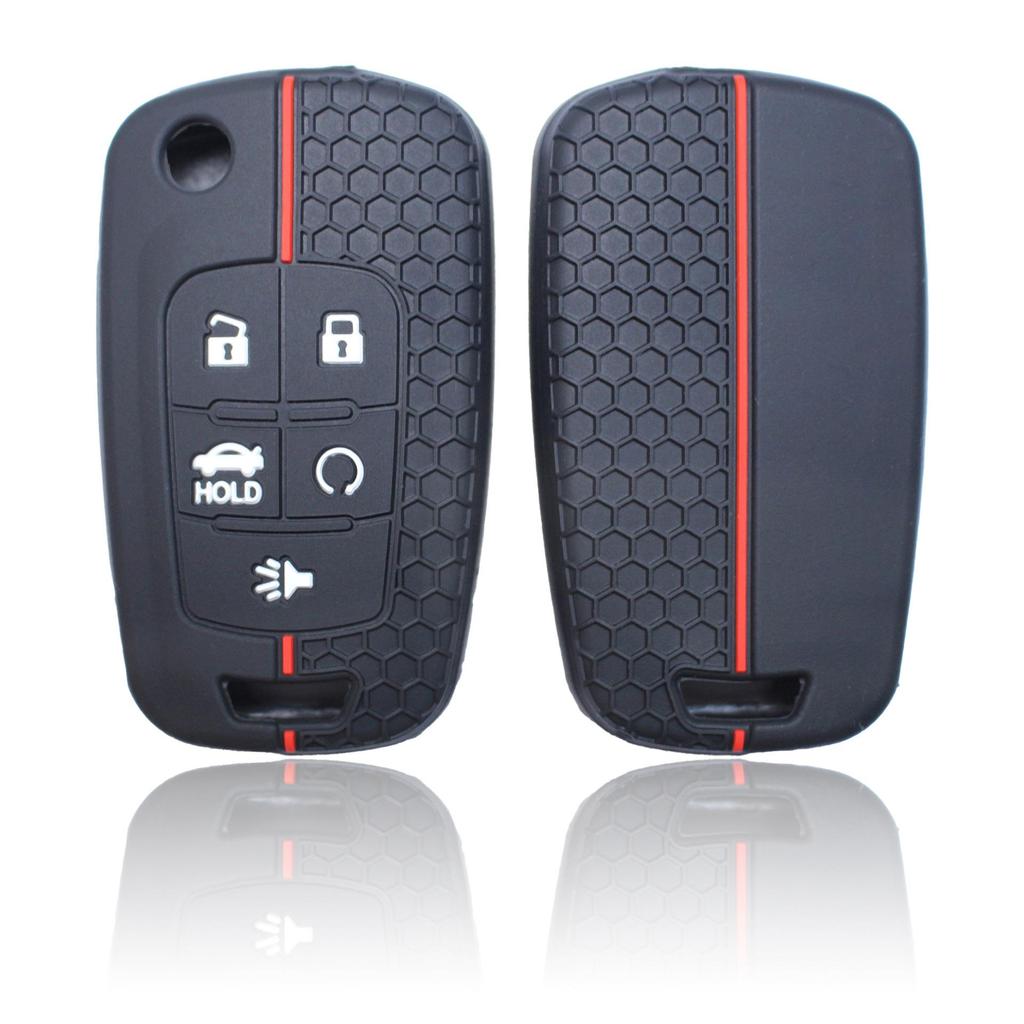 Chevrolet-Silikon-Schutzhülle für Autoschlüssel – länderübergreifend kompatibel, faltbares Design, 5 Tasten.
