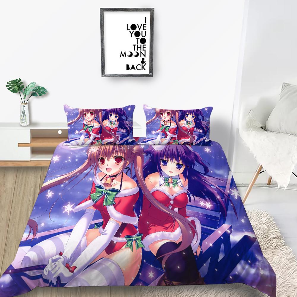 Cartoon Mädchen Bettwäscheset Kinderzimmer Bettbezug und Kissenbezug AU/EU/US Doppelbett/Doppelbett Volle Größe