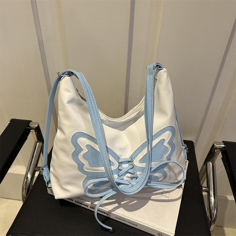 Fashionable Metallic Butterfly Womens Backpack 2024 New Versatile Shoulder Bag