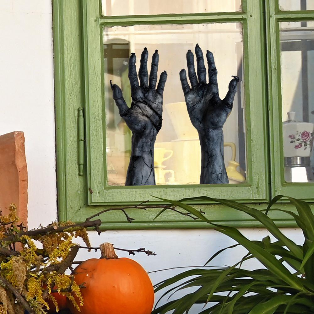 Halloween Arm Horror Uv Static Cling Glass Window Sticker For Home Decor