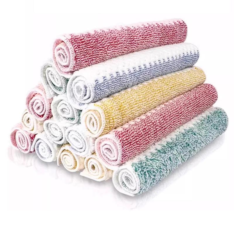 Coral Fleece Rags, Kitchen Dishcloths, Cleaning Towels, Square Towels, Water-absorbing and Non-shedding Hand Towels, Non-greasy Towels