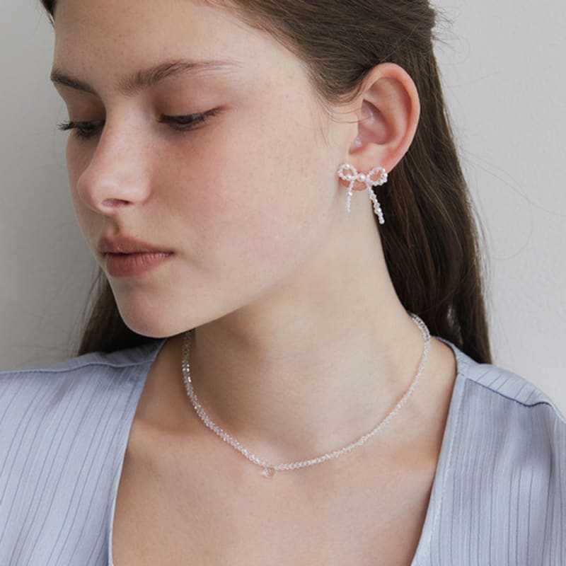 TATIANA (925 Silver) Crystal Mirror Ball Necklace NZ2412