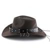Pălărie Nouă Western Cowboy Vintage din Piele Ecologică pentru Bărbați Pălării Jazz Gentleman Pălărie Panama Cowgirl Sombrero Hombre