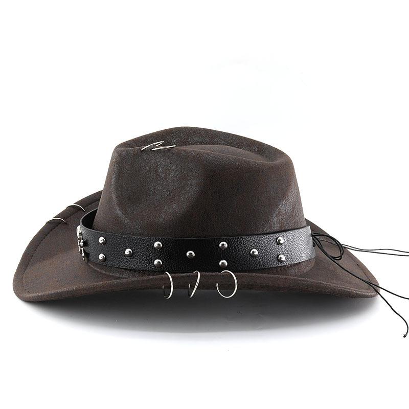 Pălărie Nouă Western Cowboy Vintage din Piele Ecologică pentru Bărbați Pălării Jazz Gentleman Pălărie Panama Cowgirl Sombrero Hombre