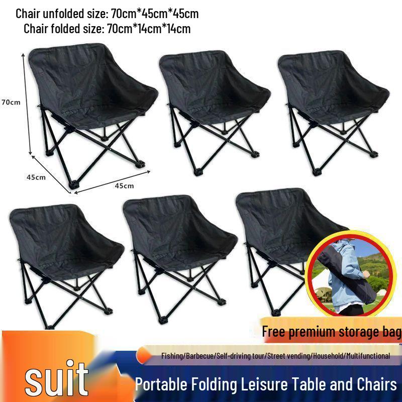 Portable Folding Outdoor Camping Table & Chair Set with Backrest