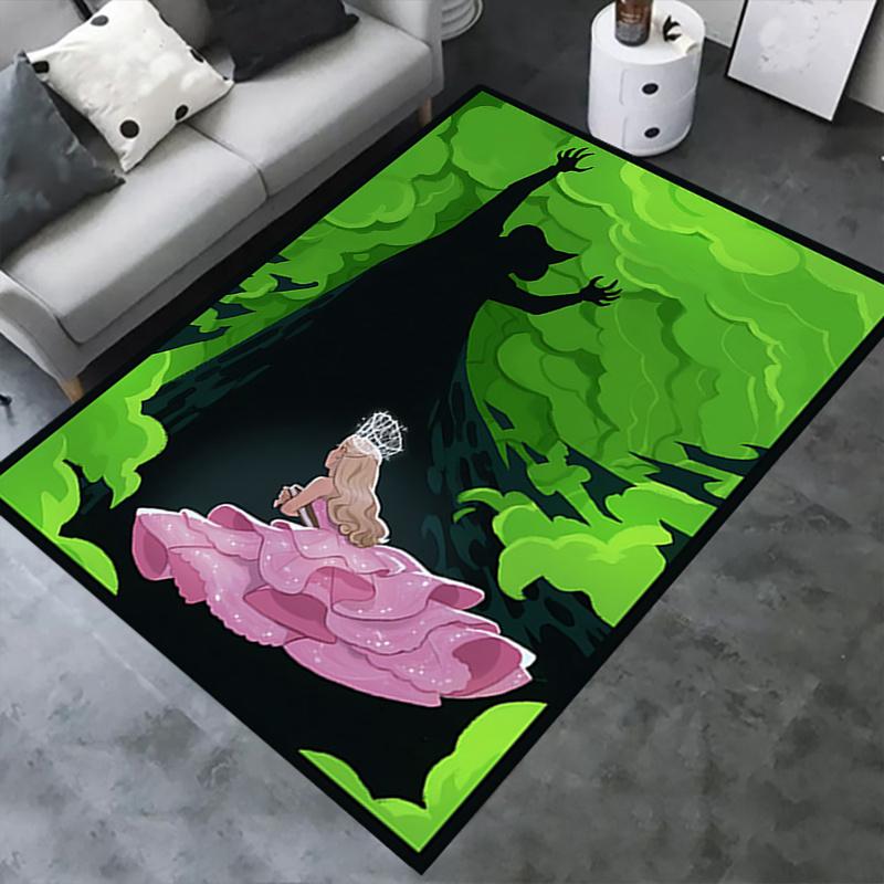 PrincessWicked Pattern Polyester Office Carpet Chair Mats, Home Decor Dormitory Floor Protector with Anti-Skid Backing, Large Area Coverage,