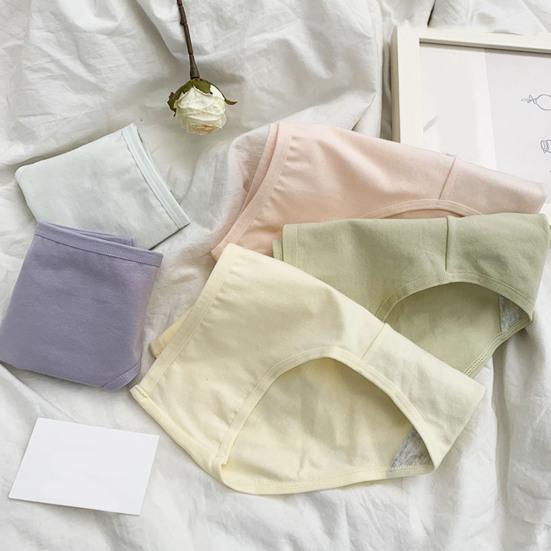 Women's Cotton Underwear Mid Waist Full Coverage Stretch Briefs Soft Breathable Hipster Ladies Panties