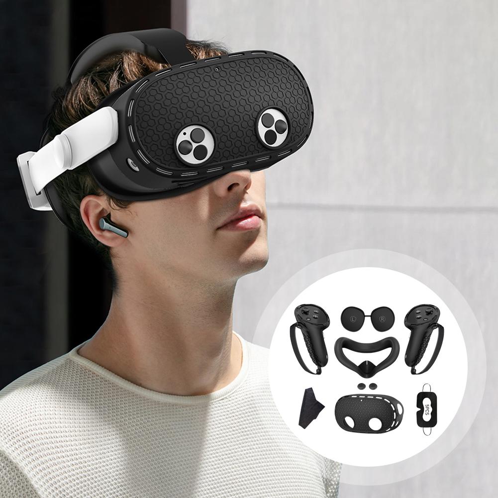 Silicone Cover Set Controller Grips VR Shell Cover VR Silicone Case for Meta Quest 3S VR Headset Accessories