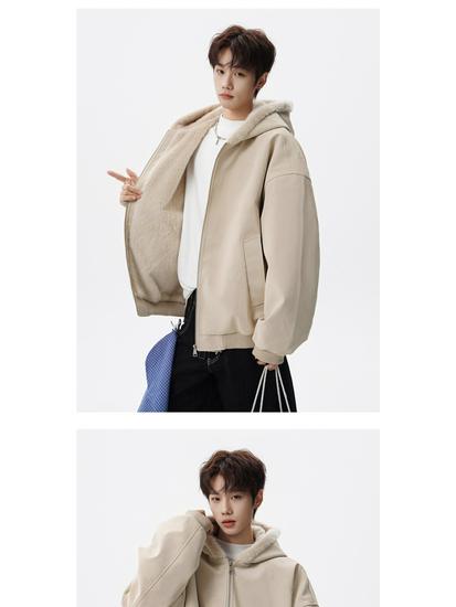 Men's Autumn/Winter American Style Eagle Fur Collar Cotton Jacket, Deconstructed Hooded Coat