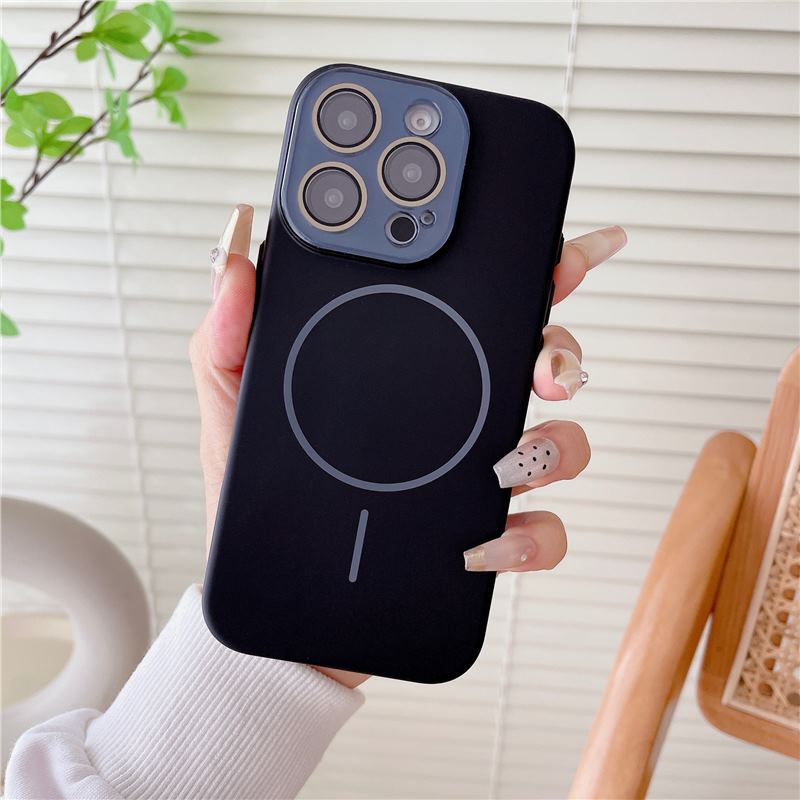 Applicable to iPhone16 thin ring magnetic mobile phone case Soft and skin-friendly Apple 15 crystal lens film Anti-drop protective case