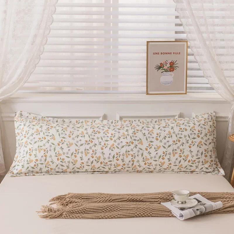 

Новая удобная длинная наволочка из мягкого хлопка, двойные длинные наволочки с принтами и однотонными цветами для украшения дома 120/150/180 см, 1 шт. 48x120cm