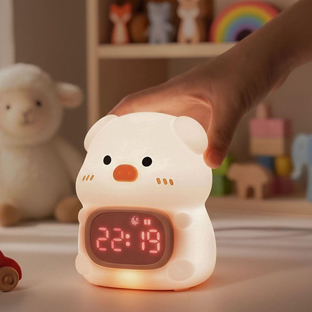 Relógio de Treinamento de Sono para Crianças com Toque 7 Cores Luz Noturna Novo Despertador para Crianças Crianças