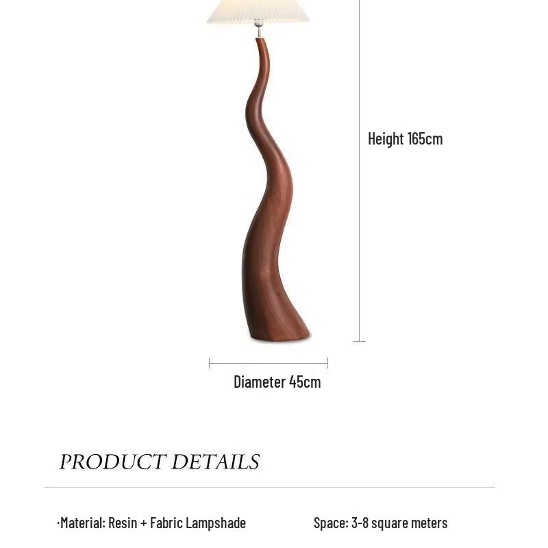 OEING Cream Style Walnut Floor Lamp