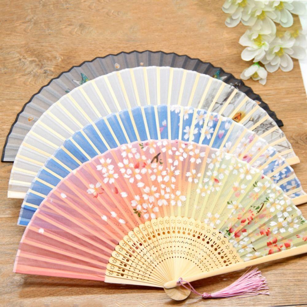 Chinese Style Dance Hand Fan Vintage Folding Fan Portable Retro Fan Crafts  Dance