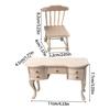Miniature Study Furniture Set 2PCS Wood Desk Chair Models For Adult Collector Study Decoration