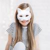ABIY 10PCS DIY Halloween Therian Masks White Cat Blank Animal Half Facemasks Masquerade Cosplay Party Masks