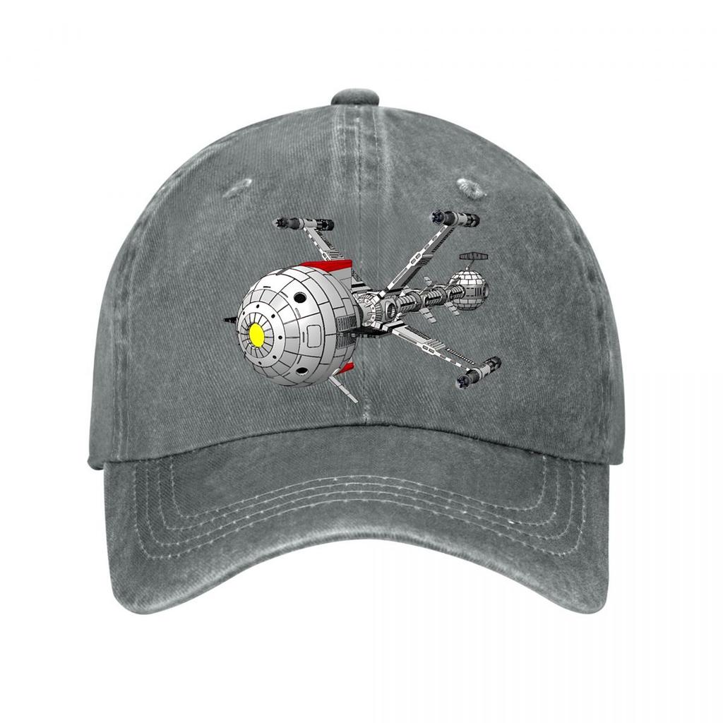 Retro SciFi Spaceship Detailed Design Baseball Cap Unisex Women Distressed Washed Sun Cap Outdoor Workouts Hat