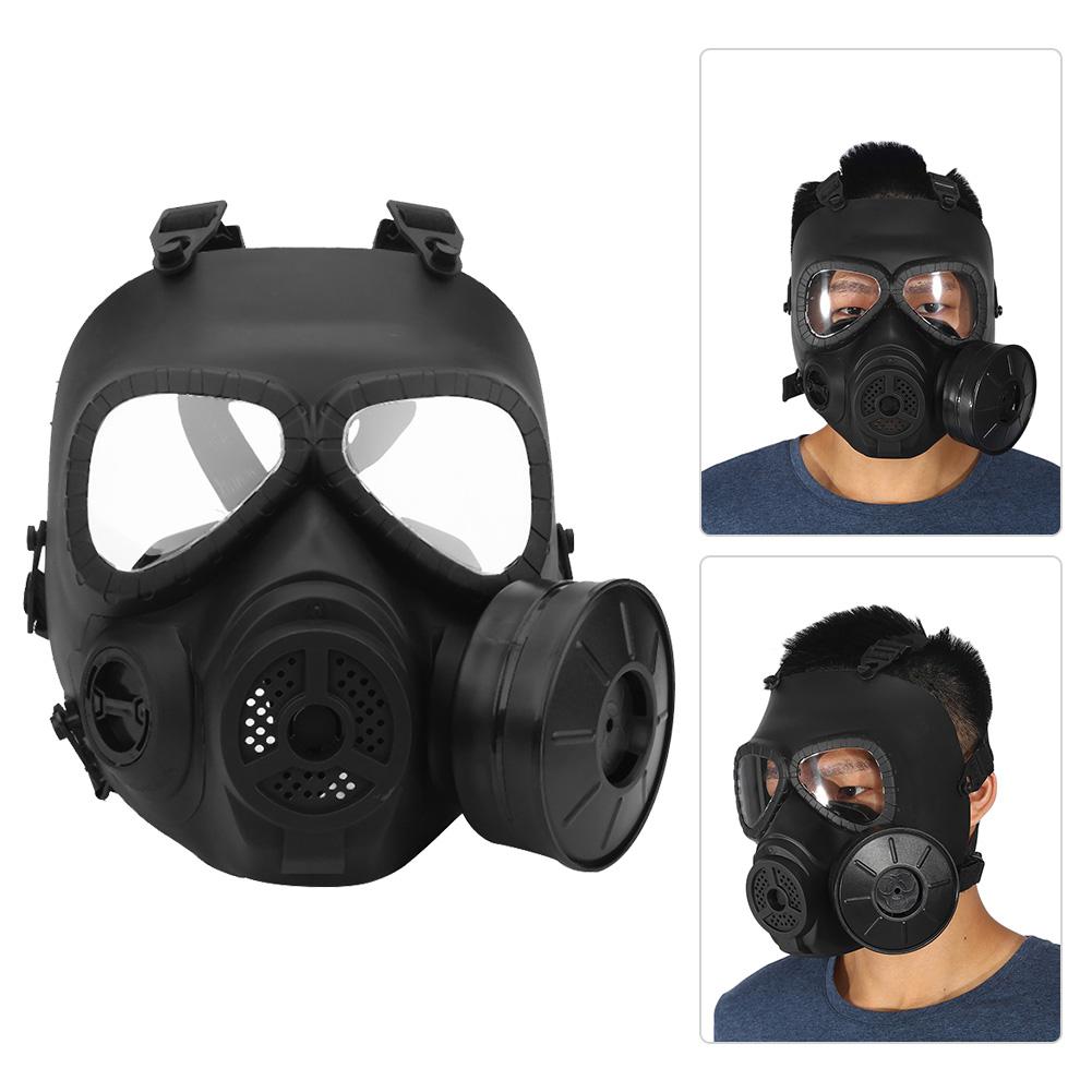 Black Anti Fog Lens CS Field Shooting Game Full Face Tactics Face Guard Shield with Exhaust