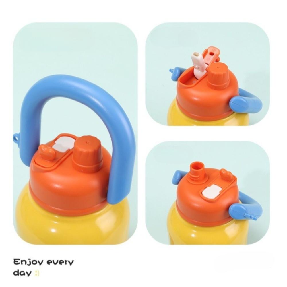 Leak-proof Thermal Cup 650ml Student Straw Cup Cute Vacuum Flask