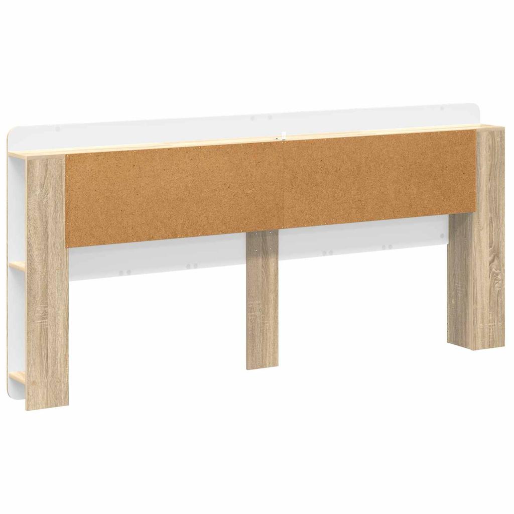 Headboard Cabinet with Storage Sonoma Oak Wood Based Material
