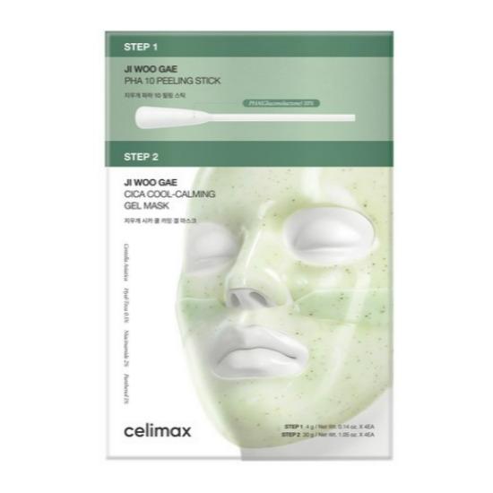 Celimax Eraser Cica PHA Peel Two Step Gel Mask Exfoliating Brightening Care 4pcs