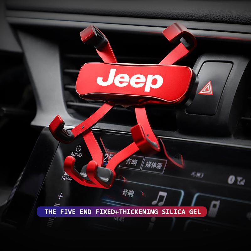 ABS Gravity Car Phone Holder Air Vent GPS Stand Accessories For Jeep Grand Cherokee Wrangler JK Gladiator Compass Renegade ALO1
