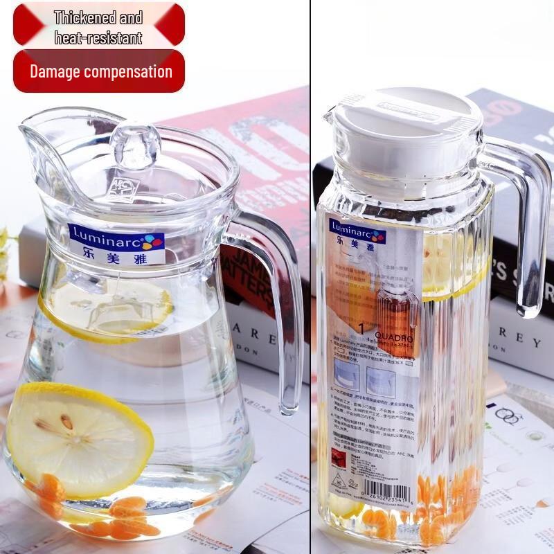 Huabeisen 0.5L Square Striped Glass Pitcher & Teapot
