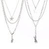 Female Niche Collarbone Chain Three-Layer Bear Star Tassels Necklace Student Simple Temperament Cold Wind Necklace