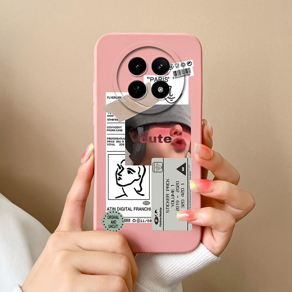 For OPPO Realme 12X 5G Phone Cases Cartoon Liquid Silicone Full Coverage Anti Drop Shell For Realme12 X Back Covers Bumper Funda