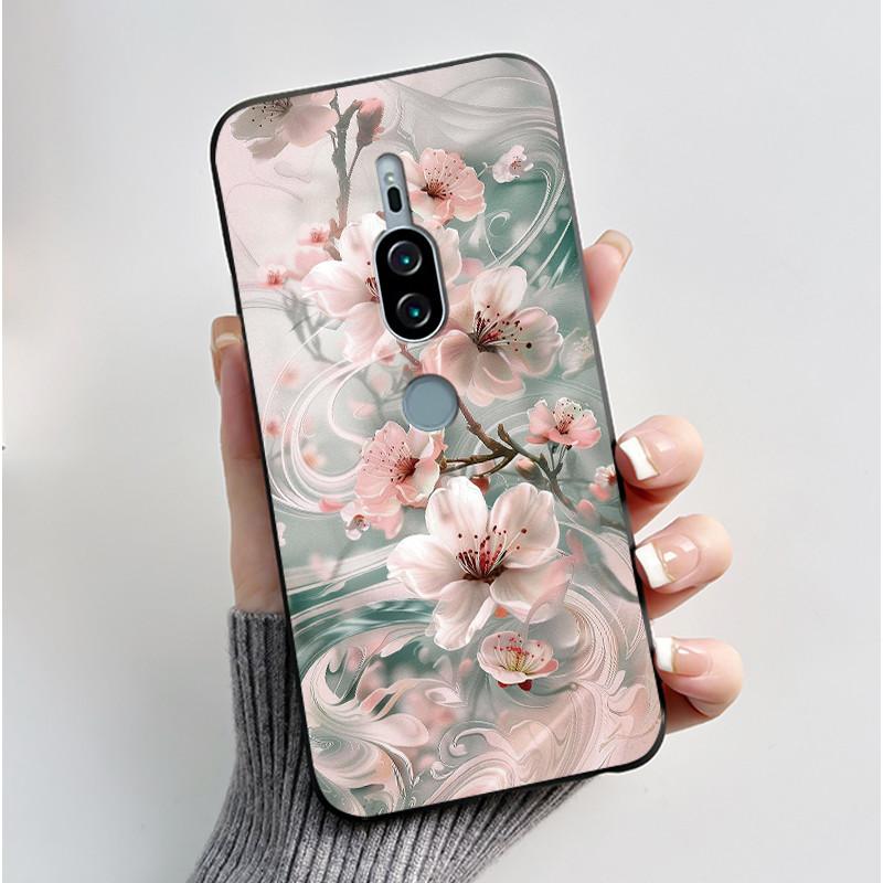 Per Sony Xperia XZ2 Premium SOV38 H8166 H8116 Custodia per Telefono Estetica Moda Gatto Carino Cartone Animato Nero Tocco Morbido Posteriore Cover in Silicone