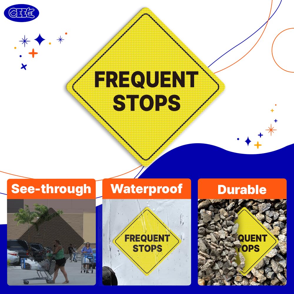 GEEKBEAR Delivery Driver Frequent Stop Sign - Sticker or Magnet, Color Variations, Weather Resistant