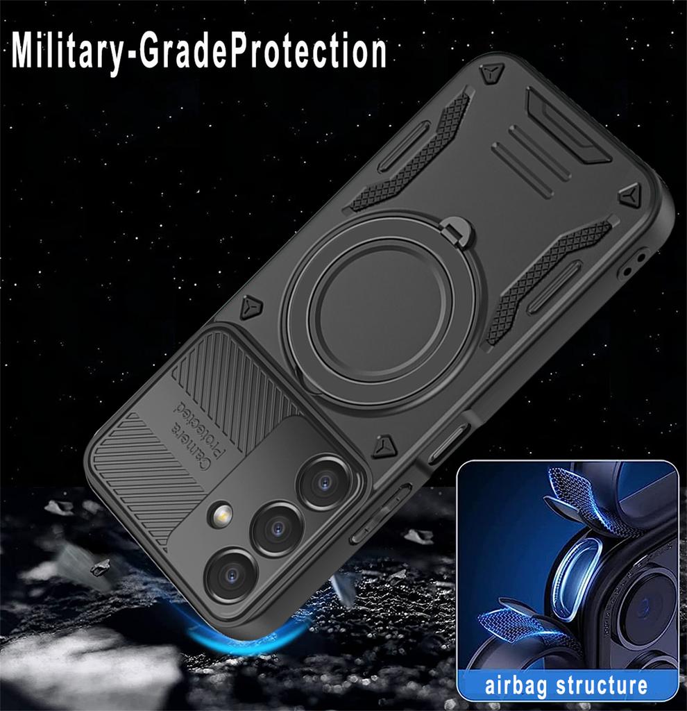 Armor Magnetic Case For Samsung Galaxy A16 Camera Protection Ring Bracket Bumper Stand Holder Cover