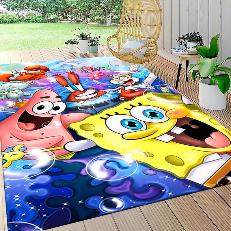 Spongebob'S Underwater Adventure Carpet Rug Soft Washable Antislip Home Living Room Sofa Mats Personalized Christmas Rug