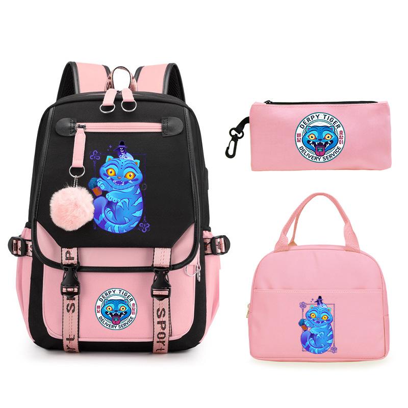 The Witch Hunter Girl Group Has the Same Peripheral Cartoon Korean Version Schoolbag Set, Cross-border Campus Trend, Primary and Secondary School