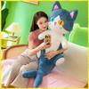 Shark Cat Plush Pillow Long Legged Two Tone Eyes Creative Big Stuffed Doll Clip Leg Hugging Toy For Girls Kids Bedtime Companion