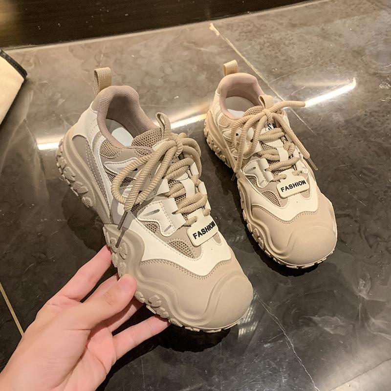 Retro casual shoes women's 2025 autumn new lightweight versatile and thin thick-soled sports and thin dad shoes children