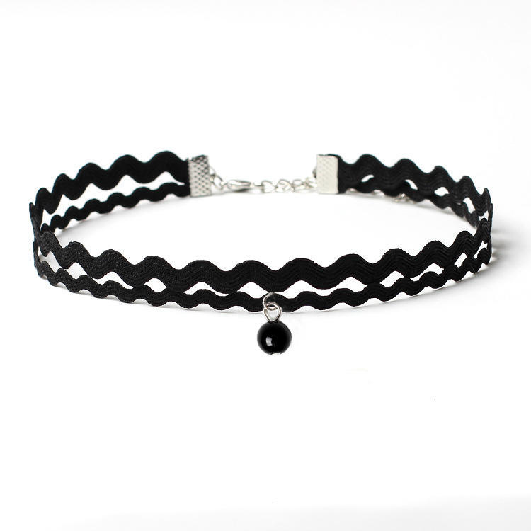 Personality Design Punk Style Black Lace Choker Necklace for Women Charm Geometric Square Pendant Goth Jewelry Accessory Gift