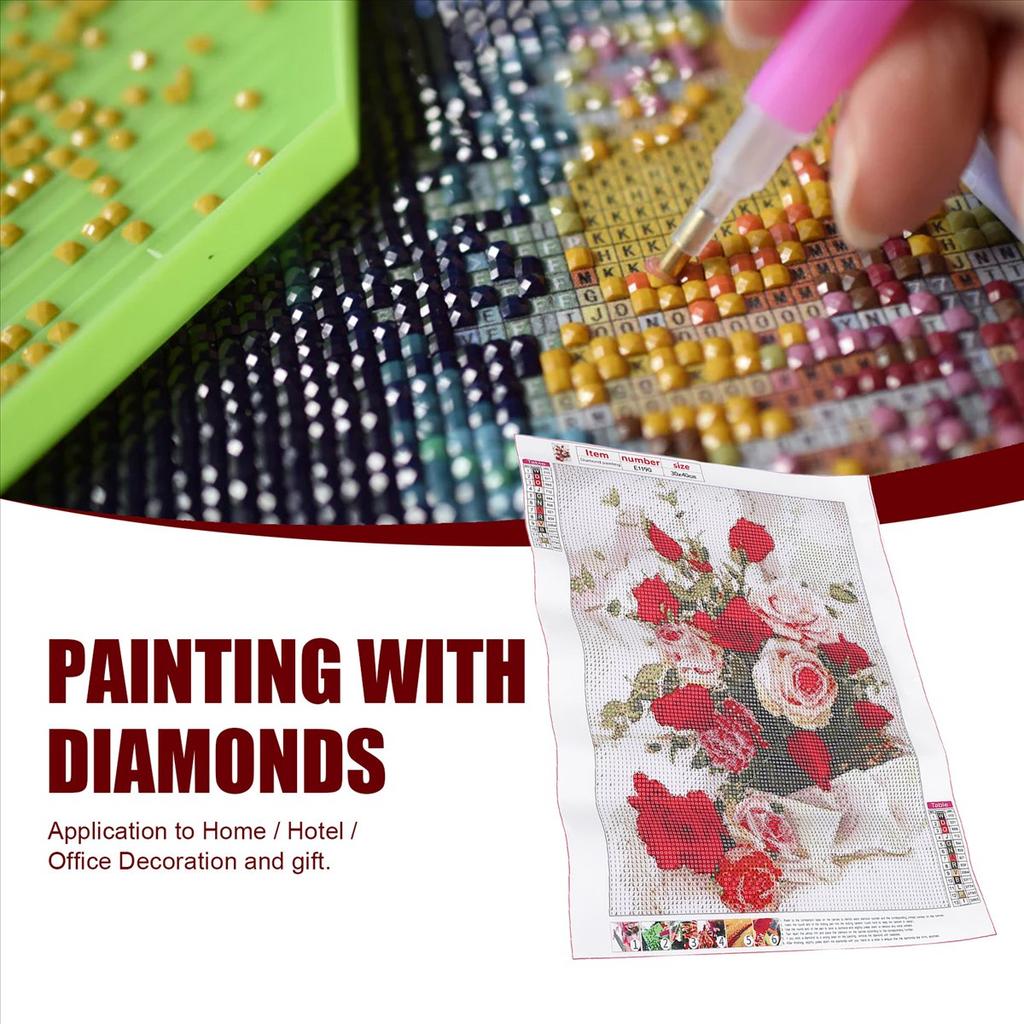 BHBL 5D DIY Flowers Full Square Drill Mosaic Diamond Embroidery Rose Garden Decoration
