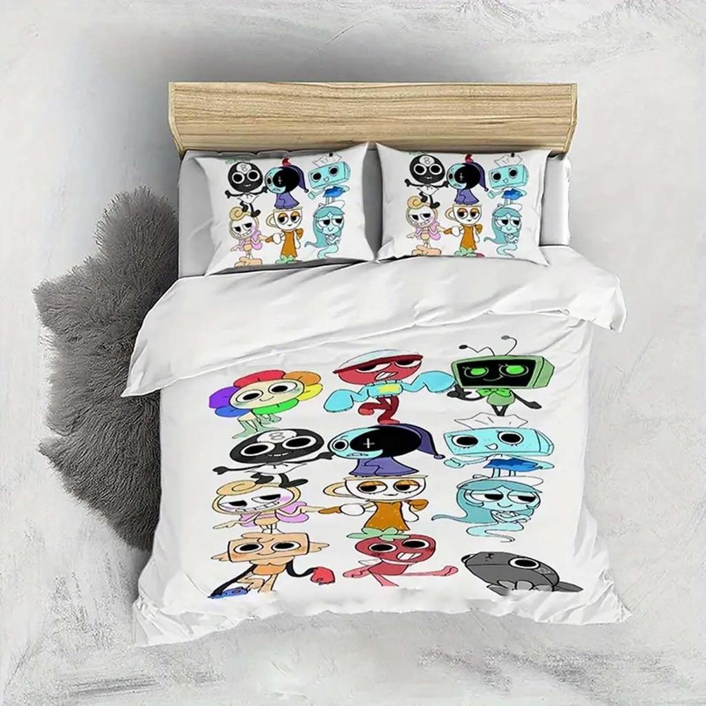 Dandy's World Bedding Set Cartoon Game 3D Printed Duvet Cover Set with Pillowcases Soft Bedclothes Boy Girl Kids Birthday Gift