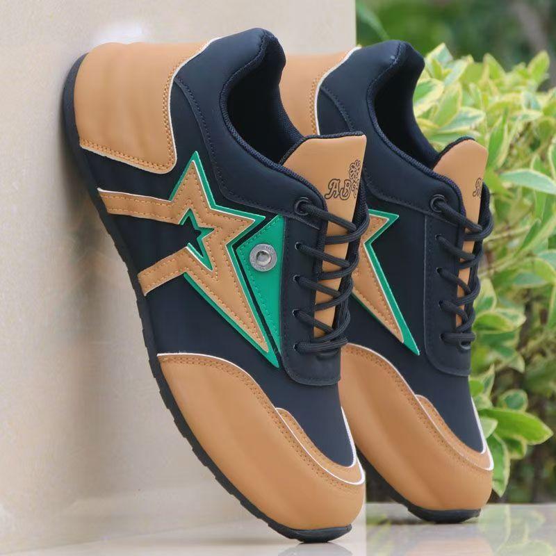 

Мужские повседневные водонепроницаемые кожаные спортивные кроссовки для бега, противоскользящие, модные, универсальные, кеды белого цвета 44 бежевый