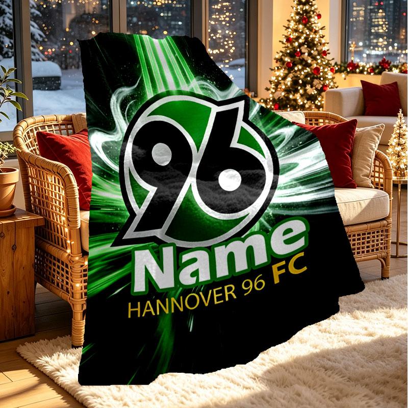 Custom Name Personalized Hannover 96 Football Print Blanket, Home Decor, Bedroom, Sofa, Camping, Couch, Gifts for Birthday Christmas