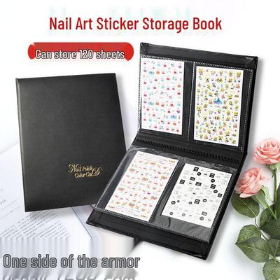 Japanisches minimalistisches Nagellack-Aufkleber-Aufbewahrungsbuch - PU-Leder-Organizer