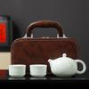 Portable Ceramic Travel Tea Set: One Pot, Two Cups - Perfect for Outdoor Use or Dragon Boat Festival Gifts
