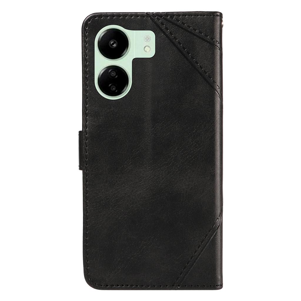 For Xiaomi Redmi 13C 5G/13C 4G/13R 5G/Poco C65 4G/Poco M6 5G Case PU Leather Stand Phone Cover Geometric Lines