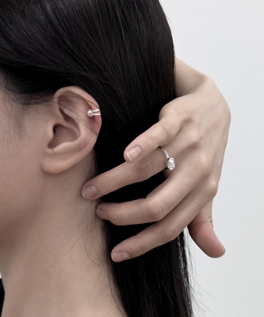 Knosis [925 Silver] Frame Pearl Ring