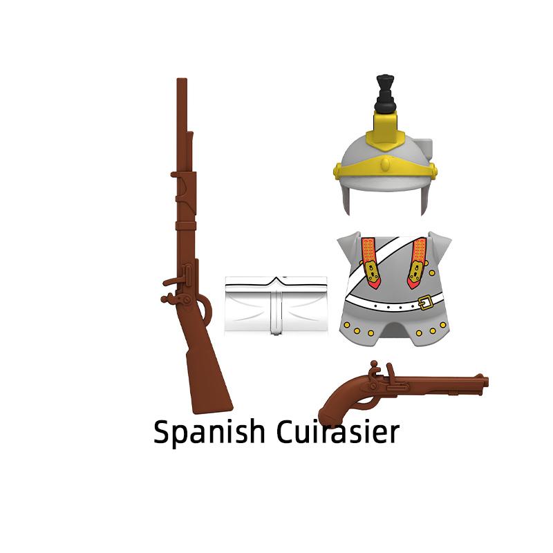 The N009-N012 Swiss Grenadier Dutch Dragoon Spanish Cuirasier Italian Light Infantry Model Blocks MOC Bricks Set Gifts Toys