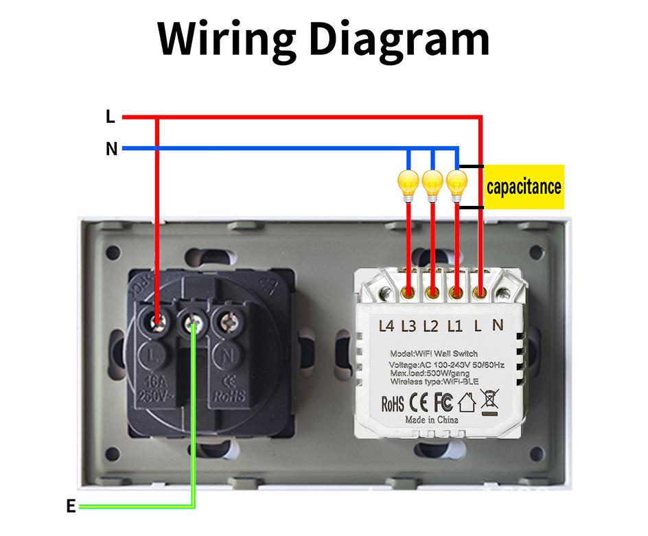 European Standard Zigbee Smart Switch with Graffiti Design, Glass Panel, and Alice Voice Support