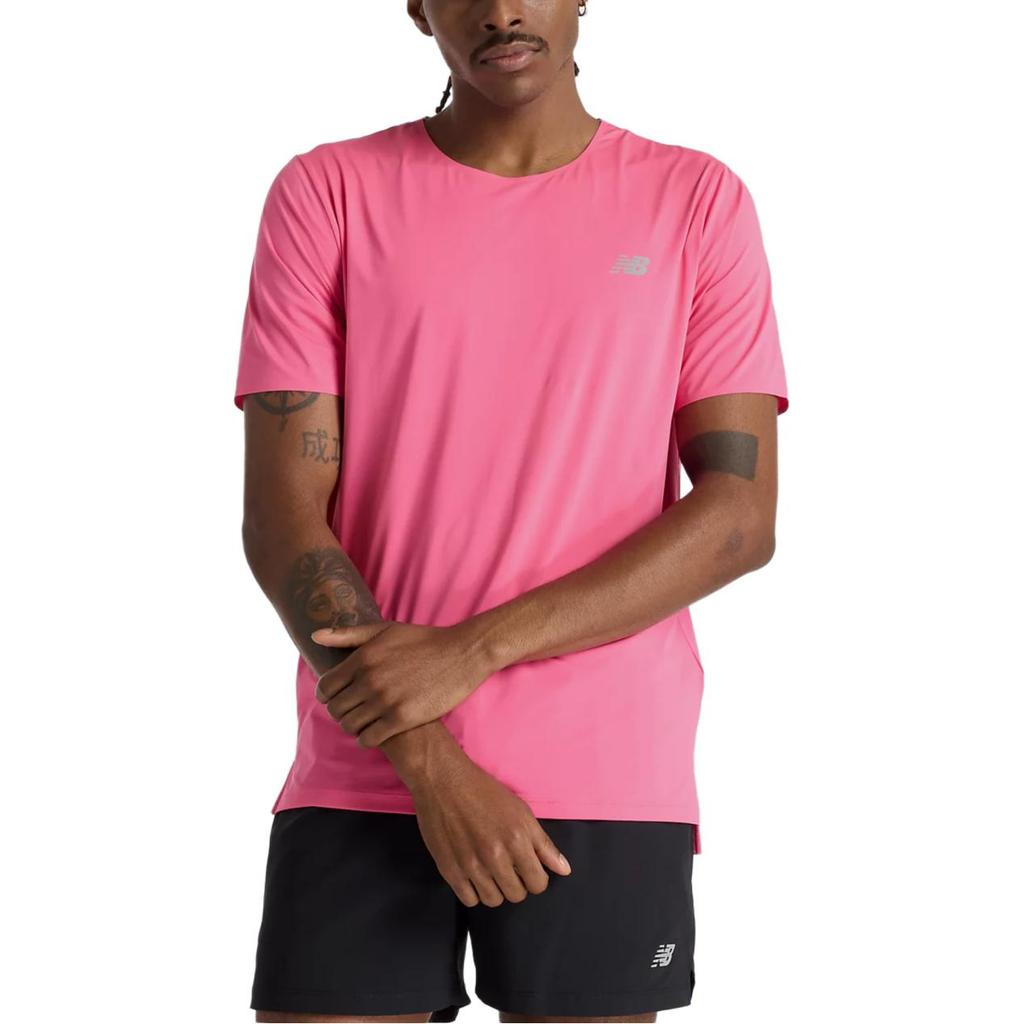 New Balance T Shirts Men's Red Crew Neck Moderate MT43213-DAB