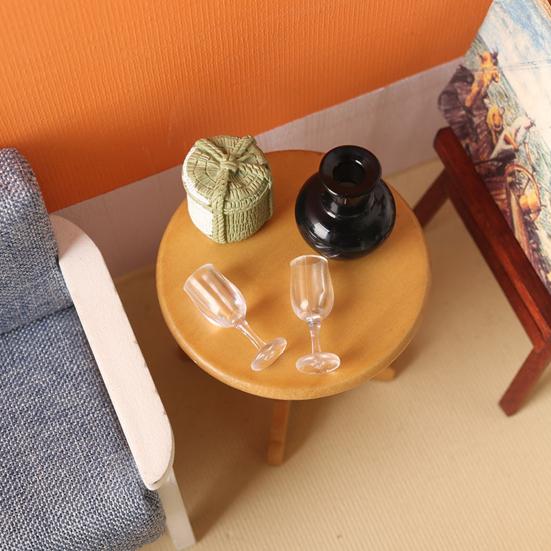 10Pcs/Set Miniature Red Wine Glass DIY Pretend Play Toys Solid 1:12 Dollhouse Scene Mini Clear Wine Cup Dollhouse Accessories
